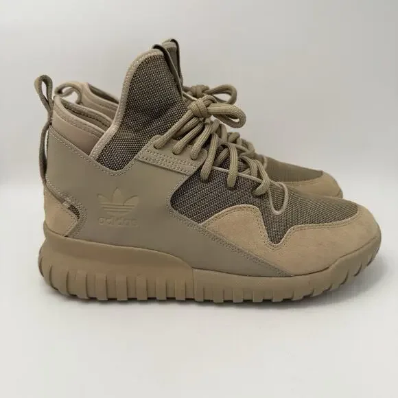 Adidas Tubular X Hemp Primeknit Size 8.5 Men’s Sneakers Shoes S74923 Beige Yeezy - Picture 2 of 9